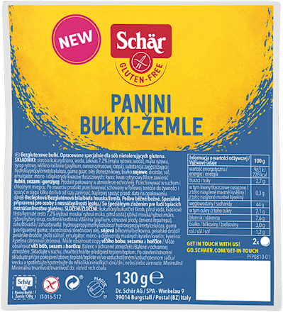 bezlepkové housky bílé Panini Schär