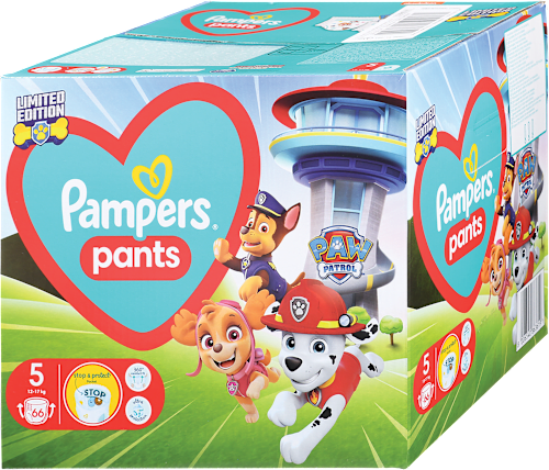 Hlačne plenice Paw Patrol, velikost 5 (12-17 kg) Pampers active baby