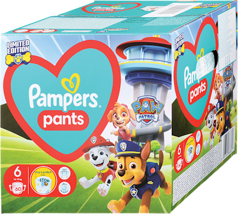 Hlačne plenice Paw Patrol, velikost 6 (14-19 kg) Pampers