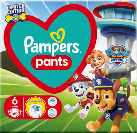 Hlačne plenice Paw Patrol, velikost 6 (14-19 kg) Pampers