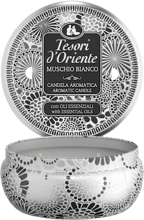 Candela aromatica Muschio Bianco Tesori d'Oriente