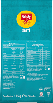 Cracker, "Salti" mit Meersalz, glutenfrei Schär