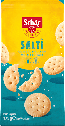 Cracker, "Salti" mit Meersalz, glutenfrei Schär
