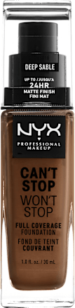 Foundation Can't Stop Won't Stop 24-Hour Deep Sable 18 NYX PROFESSIONAL MAKEUP