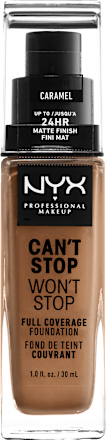 Foundation Can't Stop Won't Stop 24-Hour Caramel 15 NYX PROFESSIONAL MAKEUP