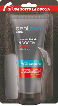 Crema depilatoria uomo sotto la doccia depilzero