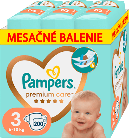 Plienky veľkosť 3 (6 - 10 kg) - mesačné balenie Pampers Premium Care