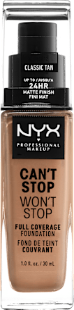 Foundation Can't Stop Won't Stop 24-Hour Classic Tan 12 NYX PROFESSIONAL MAKEUP
