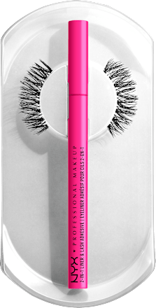 Künstliche Wimpern (1 Paar) & Eyeliner Adhesive Fringe Glam Kit  NYX PROFESSIONAL MAKEUP