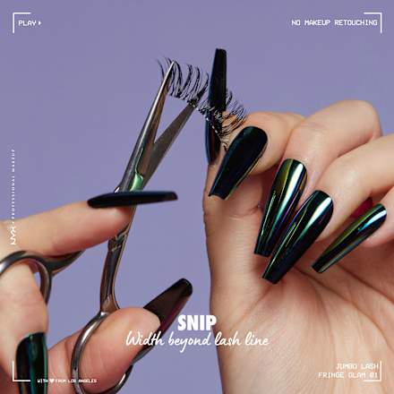 Künstliche Wimpern (1 Paar) & Eyeliner Adhesive Fringe Glam Kit  NYX PROFESSIONAL MAKEUP