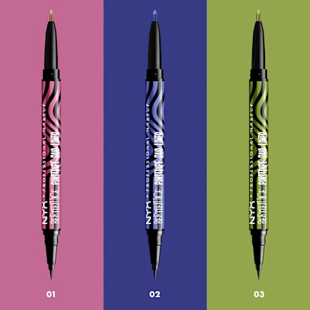 Eyeliner Beetlejuice Pinstripe Duo 03 Green Purple Chrome NYX PROFESSIONAL MAKEUP