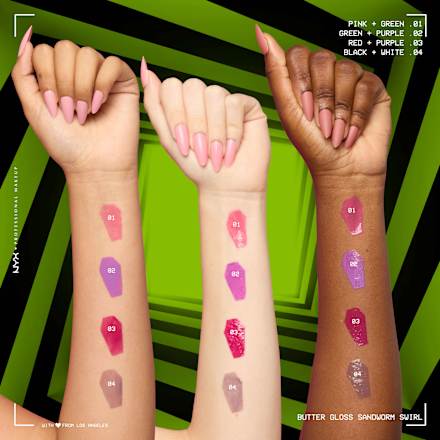 Lipgloss Butter Gloss Beetlejuice 01 Sandworm Swirl NYX PROFESSIONAL MAKEUP
