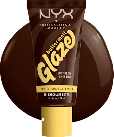 Foundation Buttermelt Glaze mit LSF 30, 10 Chocolate Butta NYX PROFESSIONAL MAKEUP