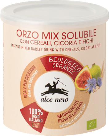 Orzo mix solubile con cereali, cicoria e fichi alce nero