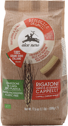 Rigatoni di grano Cappelli BIO alce nero