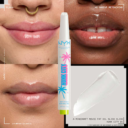 Lippenstift A Minecraft Movie Fat Oil Slick Click Hunk City 01 Clear NYX PROFESSIONAL MAKEUP