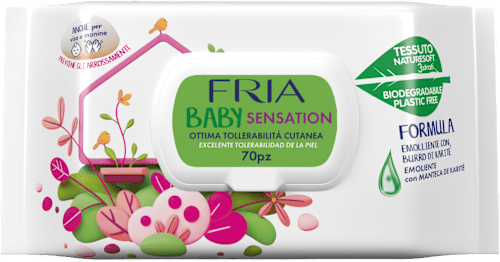 Salviette umidificate BABY SENSATION con burro di karité FRIA
