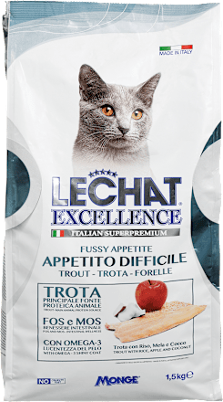 Suha hrana za mačke Fussy Appetite postrv LECHAT EXCELLENCE