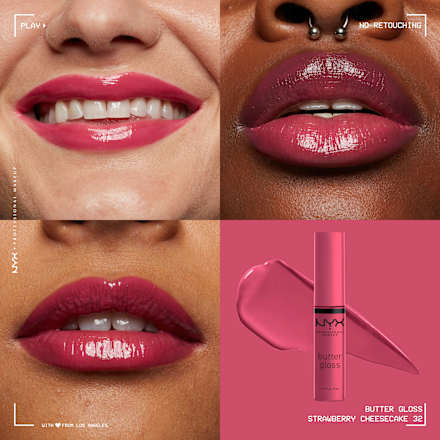 Lipgloss Butter Gloss 32 Strawberry Chees  NYX PROFESSIONAL MAKEUP