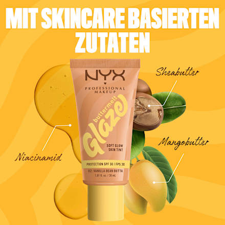 Foundation Buttermelt Glaze mit LSF 30, 02 Vanilla Bean Butta NYX PROFESSIONAL MAKEUP