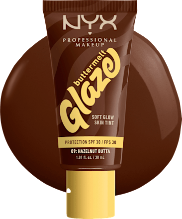 Foundation Buttermelt Glaze mit LSF 30, 09 Hazelnut Butta NYX PROFESSIONAL MAKEUP