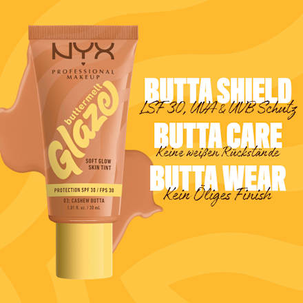 Foundation Buttermelt Glaze mit LSF 30, 03 Cashew Butta NYX PROFESSIONAL MAKEUP