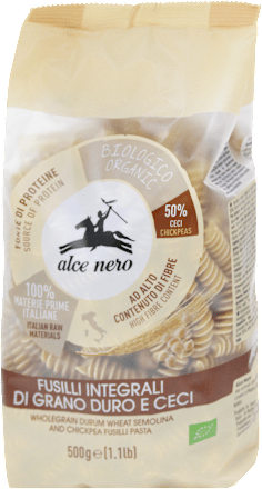 Fusilli integrali di grano duro e ceci BIO alce nero