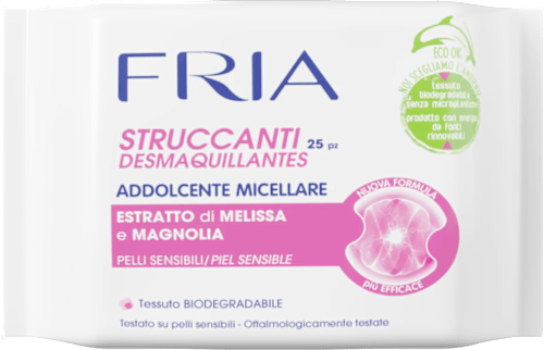 Salviette struccanti addolcente micellare per pelli sensibili FRIA