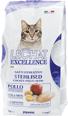 Cibo secco per gatti sterilizzati al gusto pollo   LECHAT EXCELLENCE