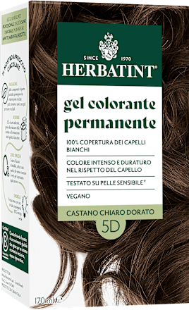 Gel colorante permanente 5D Castano Chiaro Dorato HERBATINT