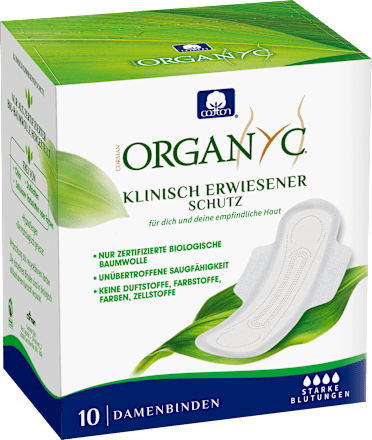 Ultra-Binden Nacht mit Flügeln Organyc