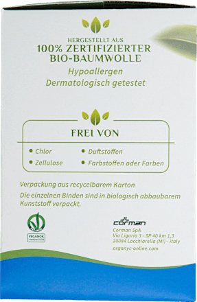 Ultra-Binden Tag mit Flügeln Organyc