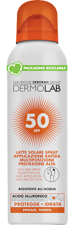 Latte solare spray viso e corpo SPF50 DERMOLAB