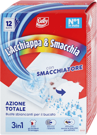 L'Acchiappa & Smacchia buste sbiancanti per il bucato Grey