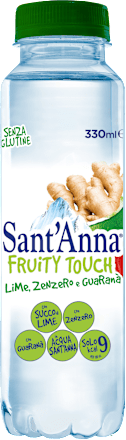 Acqua aromatizzata al gusto lime, zenzero e guaranà Sant'Anna FRUITY TOUCH