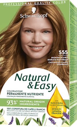 Colore Permanente Nutriente Biondo Scuro Dorato Naturale 555 Natural & Easy