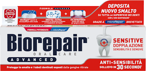 Dentifricio Advanced Sensitive doppia azione anti-sensibilità Biorepair