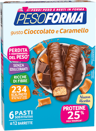 Barrette cioccolato e caramello PESOFORMA