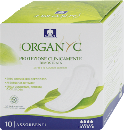 Assorbenti notte con ali in cotone bio Super ORGANYC