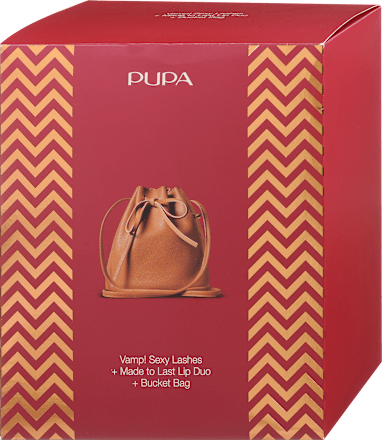 Darilni set maskara Vamp! Sexy Lashes + glos za ustnice Made to Last Lip Duo s torbico PUPA