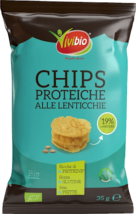 Chips proteiche con lenticchie Vivibio