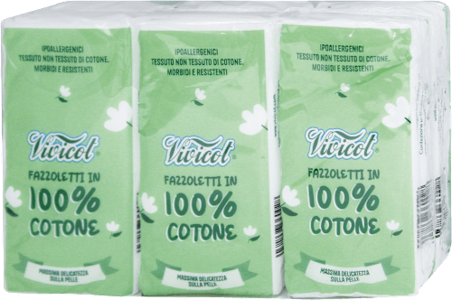 Fazzoletti in 100% cotone Vivicot