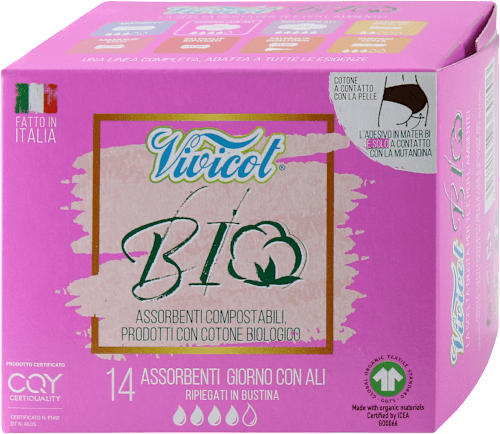 Assorbenti Bio giorno con ali Vivicot