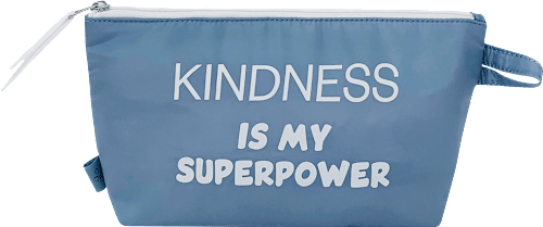 Kosmetiktasche blau "kindness is my superpower" Miomojo