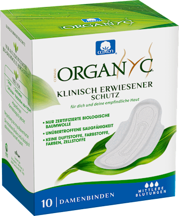 Ultra-Binden Tag mit Flügeln Organyc