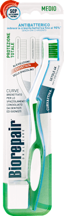 Spazzolino medio con manico e setole antibatterici Biorepair