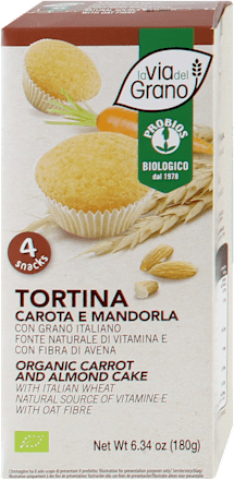 la via del Grano Tortina carota e mandorla PROBIOS