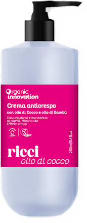Crema anticrespo ricci con olio di cocco e bambù Organic Innovation