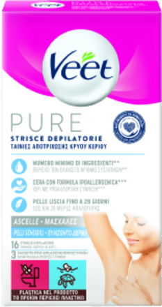 Strisce depilatorie ascelle. pelli sensibili Veet