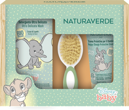 Disney Baby dárková sada, sprchový gel, tělové mléko + hřeben NATURAVERDE